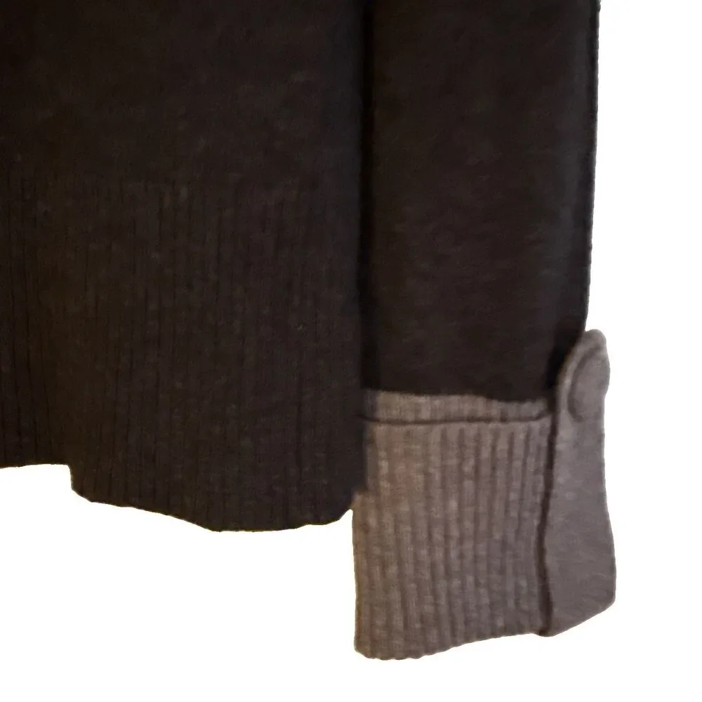 Banana Republic Luxury Cashmere Wool Sweater Size M Gray Taupe Button Cowl Neck